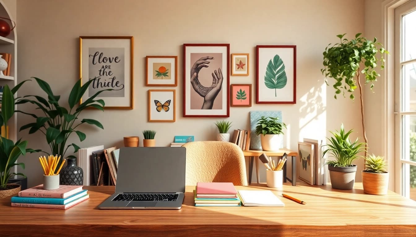 Showcasing the essence of a UK Lifestyle Blog with a cozy, stylish home office.