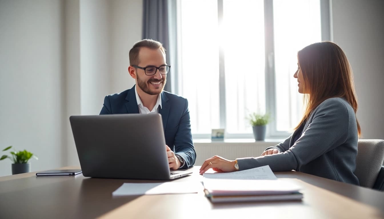 Understand property insurance claims while consulting with a professional in a modern office.