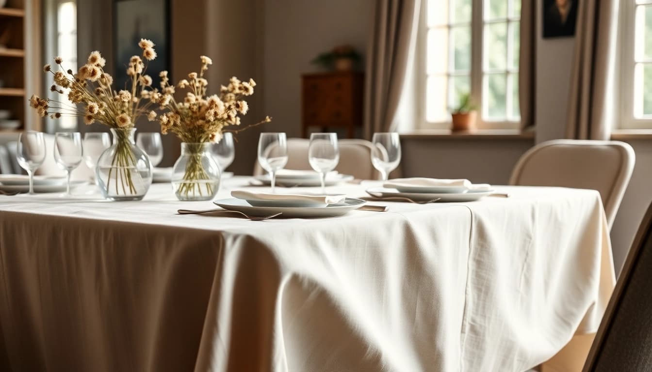 Ontdek hoe zuiver linnen de elegantie in uw interieur versterkt met een aanvulling van wilde bloemen.