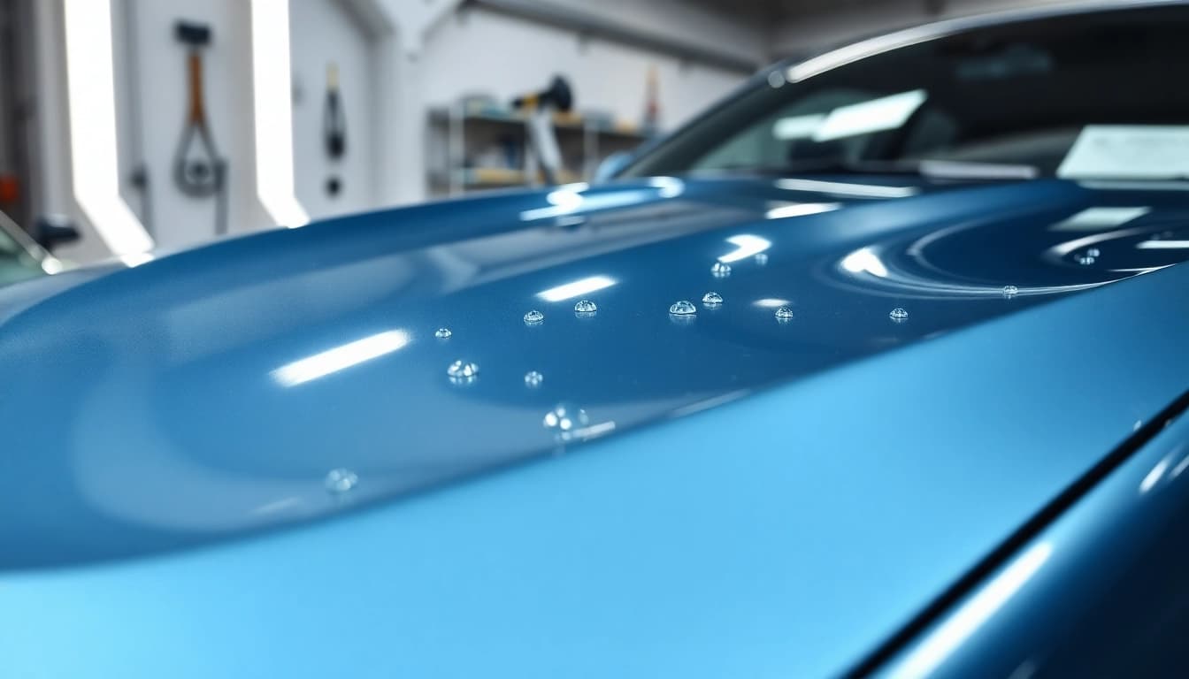 Salt protection ceramic coating enhancing the shine and durability of a vehicle's surface.