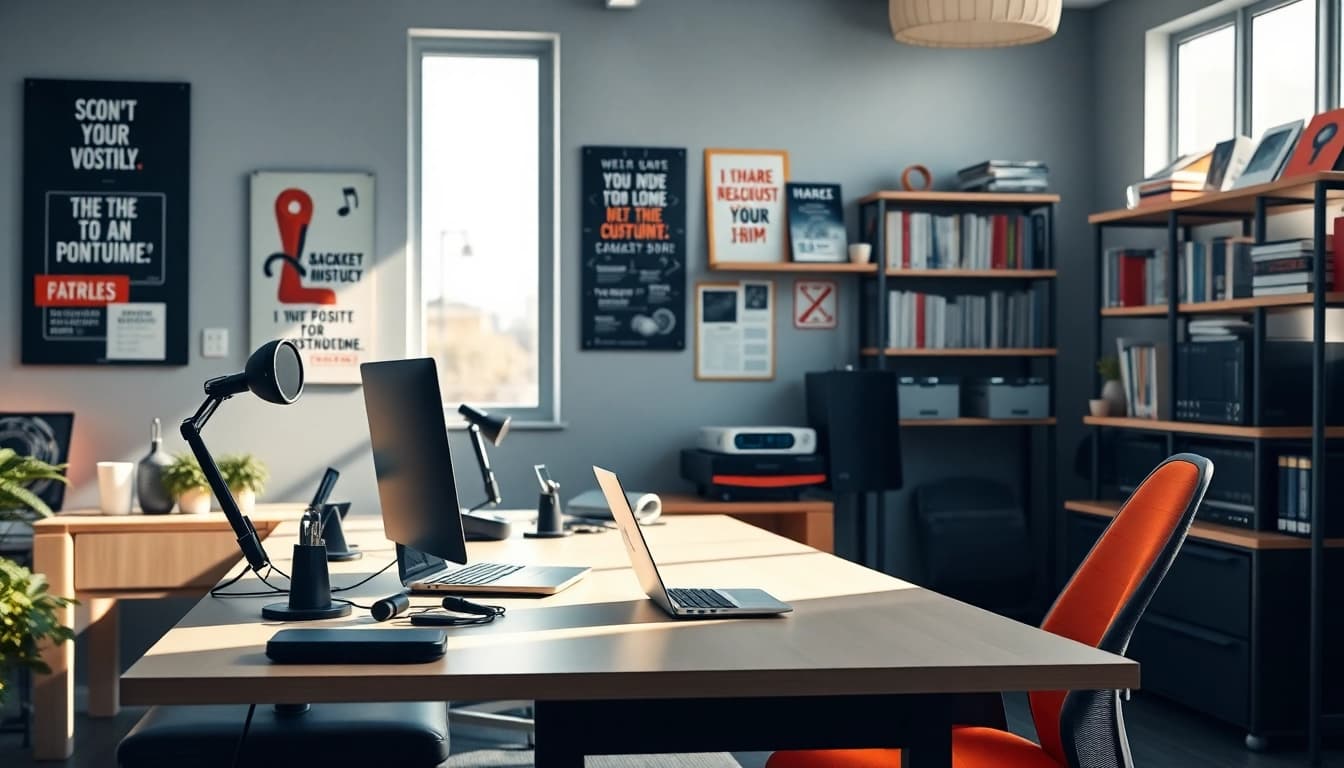 zirvegrupbilgisayar ile modern çalışma alanı ve teknoloji aksesuarları.