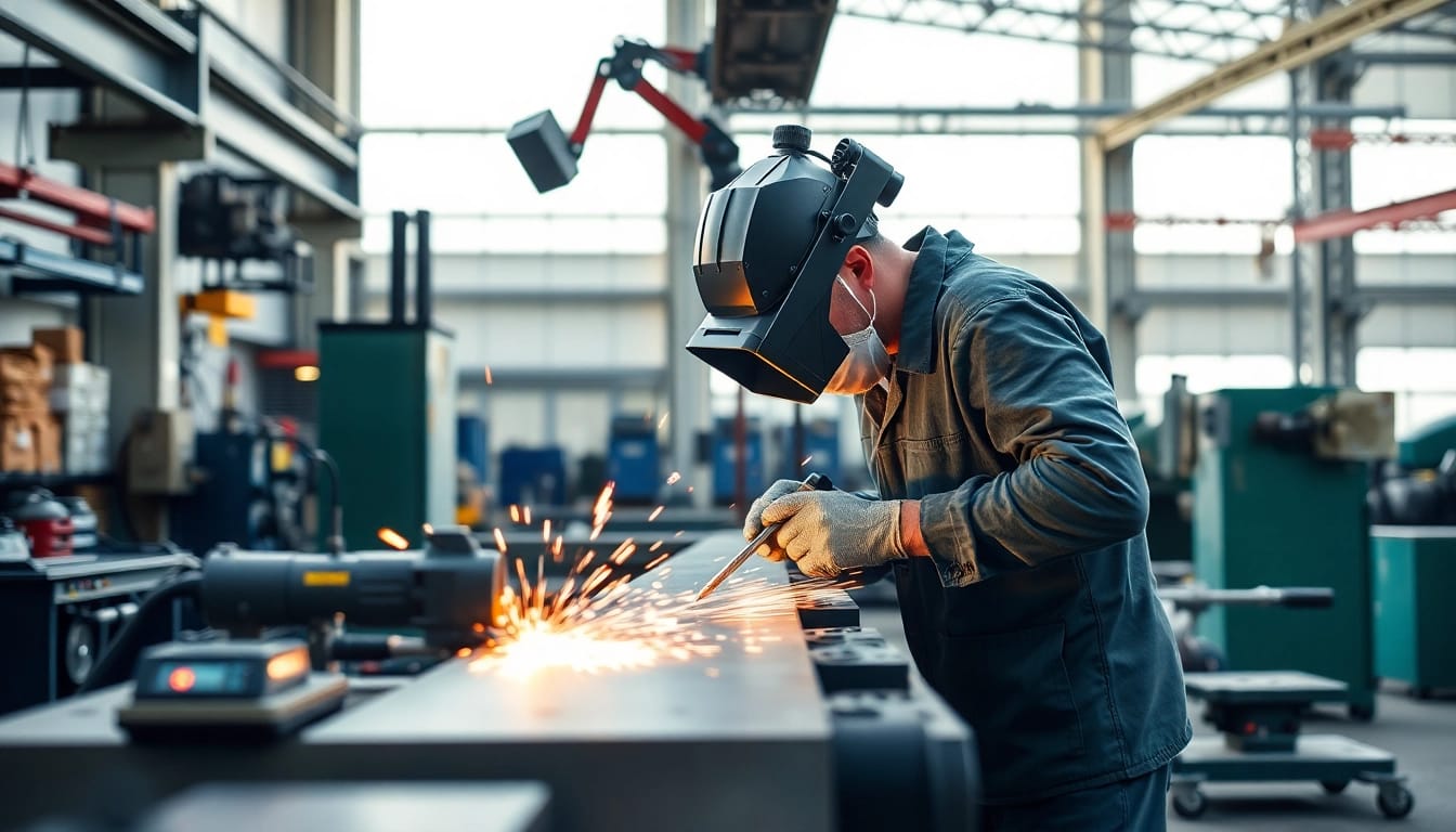 Expert steel fabricators near me engaged in a workshop, highlighting craftsmanship and technology.