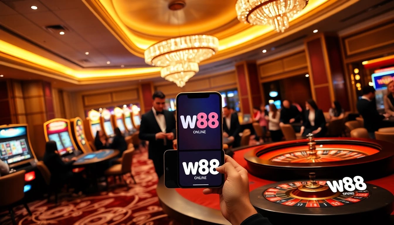 Experience the thrilling atmosphere of W88's luxurious casino games and slots.