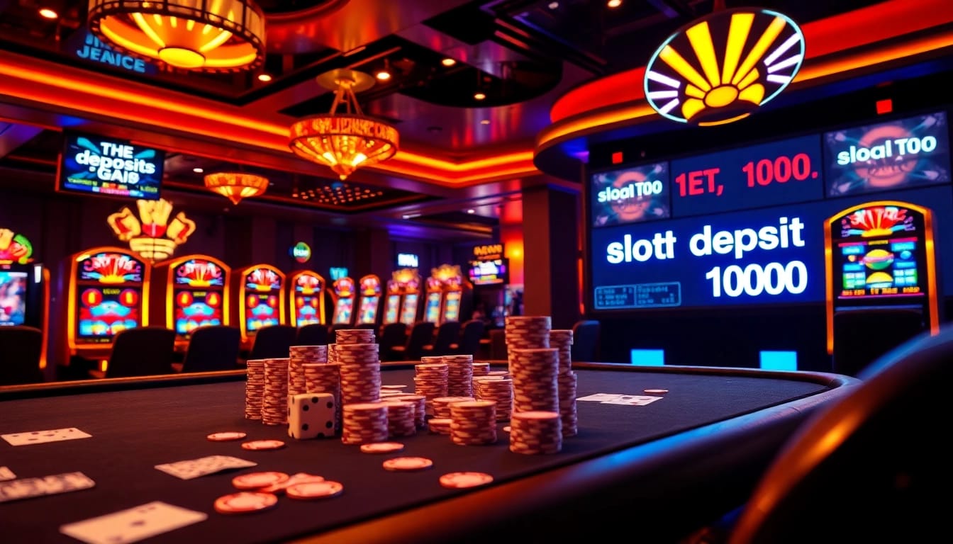 Rasakan kemenangan mendebarkan dengan slot deposit 1000 di meja kasino yang penuh warna dan dipenuhi kegembiraan.