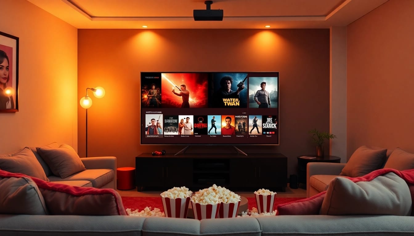 สนุกกับการดูหนังออนไลน์ฟรีจากโซฟาสบายในห้องนั่งเล่นที่อบอุ่น