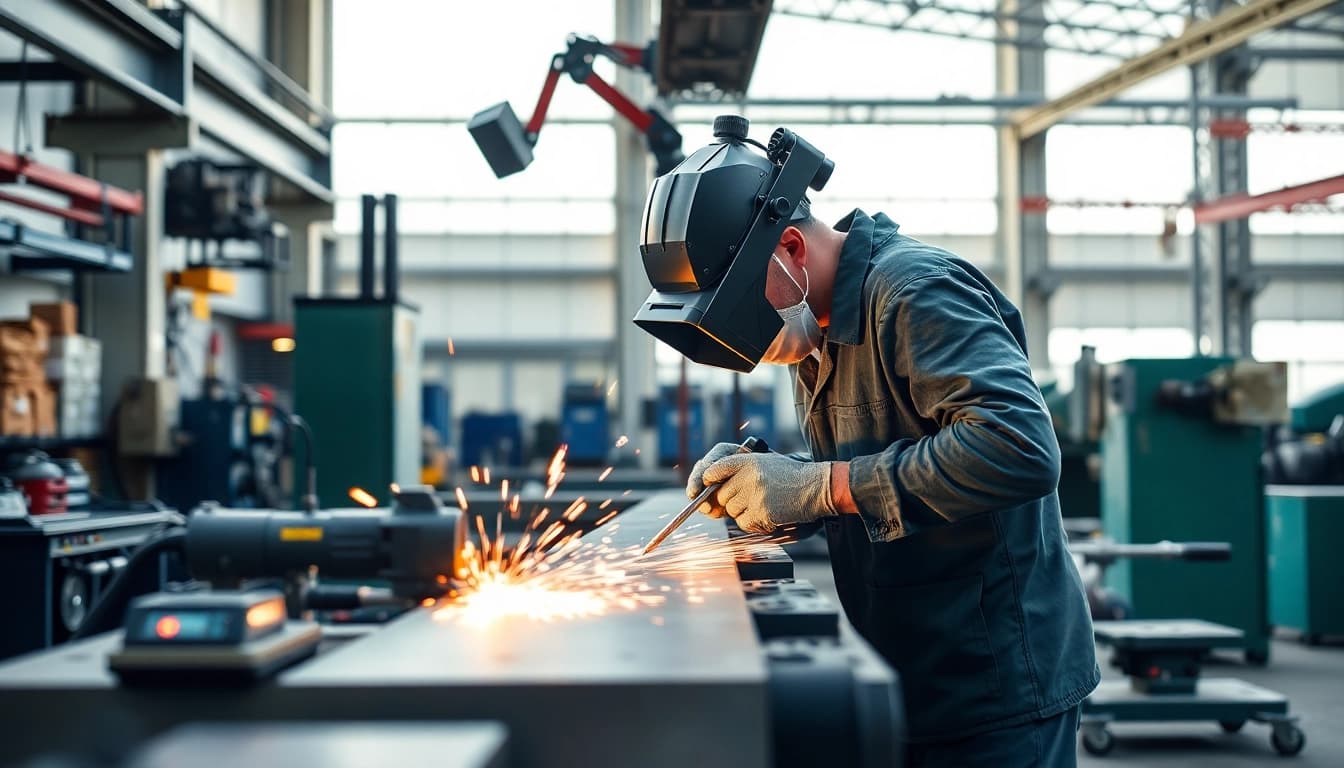 Expert steel fabricators near me engaged in a workshop, highlighting craftsmanship and technology.