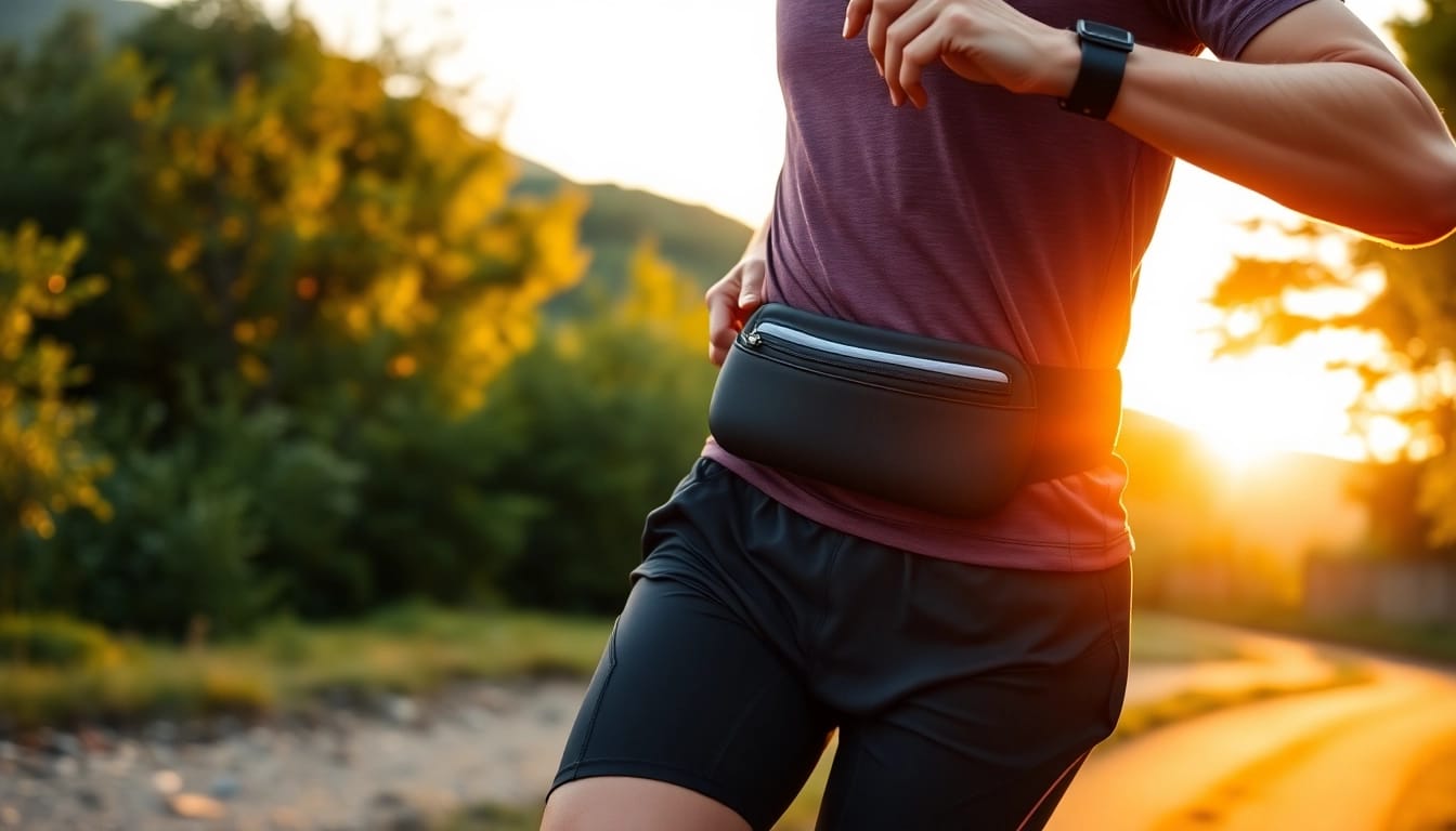 Enhance your workout with a no bounce running belt, featuring a snug fit for maximum comfort.