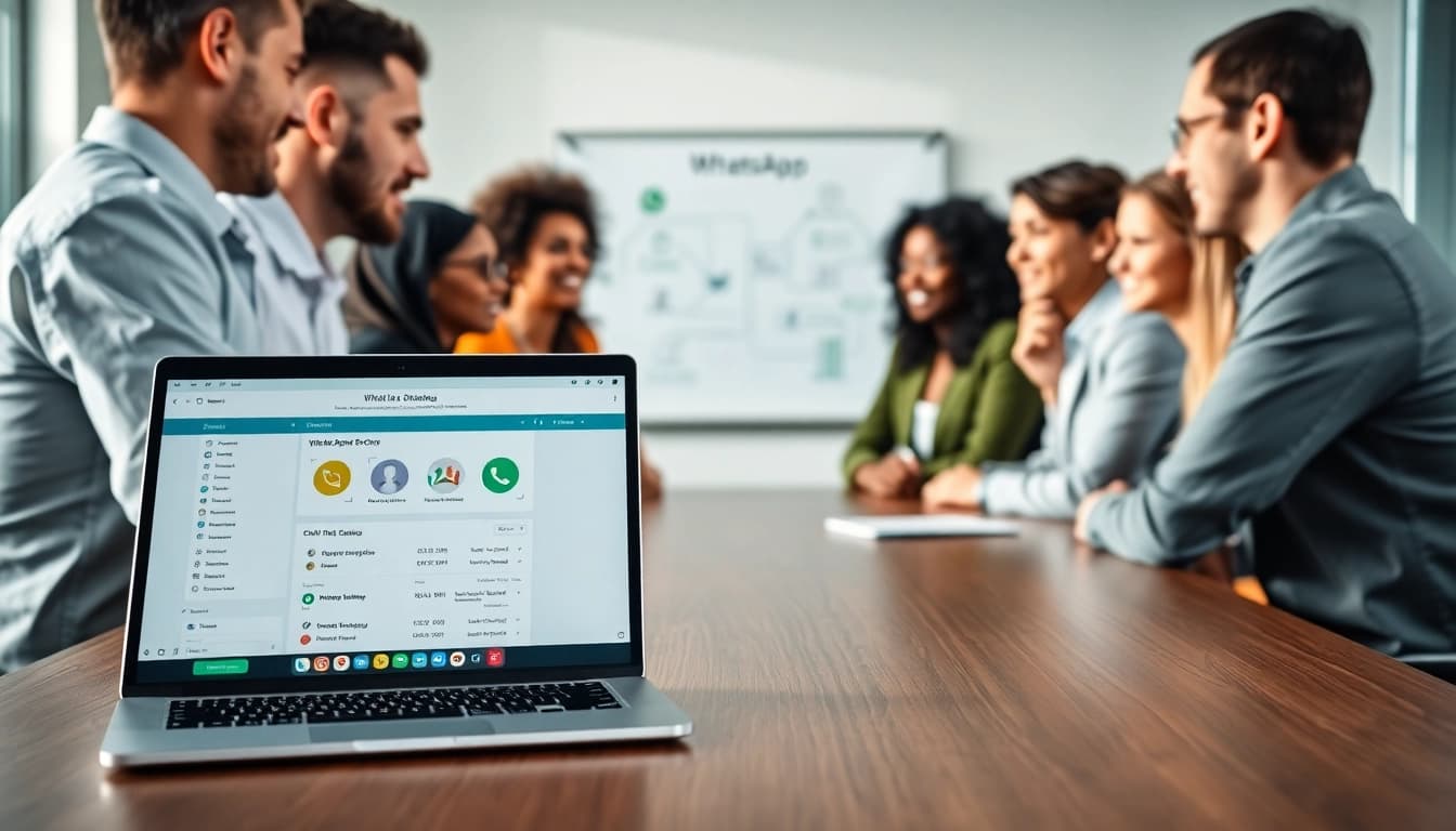Understanding What is a CRM for WhatsApp with a team discussing integration benefits.
