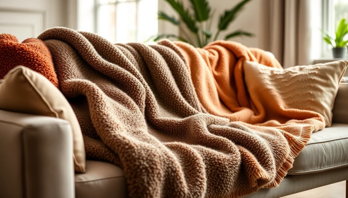 Verken fleece dekens in verschillende kleuren die een knusse, huiselijke sfeer creëren.