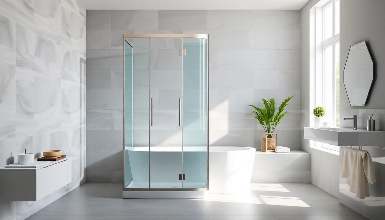 Erleben Sie die sonni Duschkabine 80x80 in einem modernen Badezimmer mit eleganten Details.