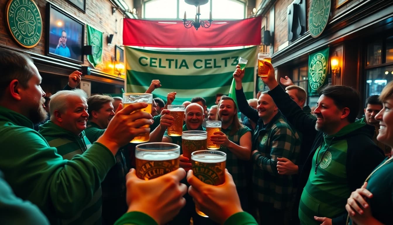 Gemeinschaftliche Feier von csc hamburg im Pub mit enthusiastischen Fans.