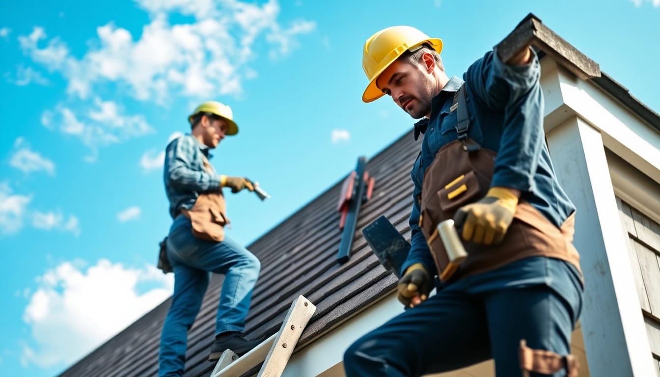 Roof repair expert inspecting a residential roof soaked in natural light.