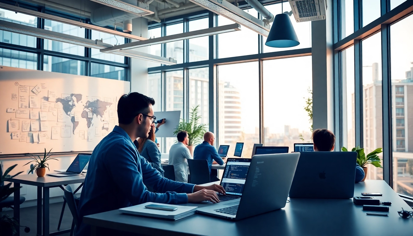 Website design collaboration in a modern office space for thiết kế web.