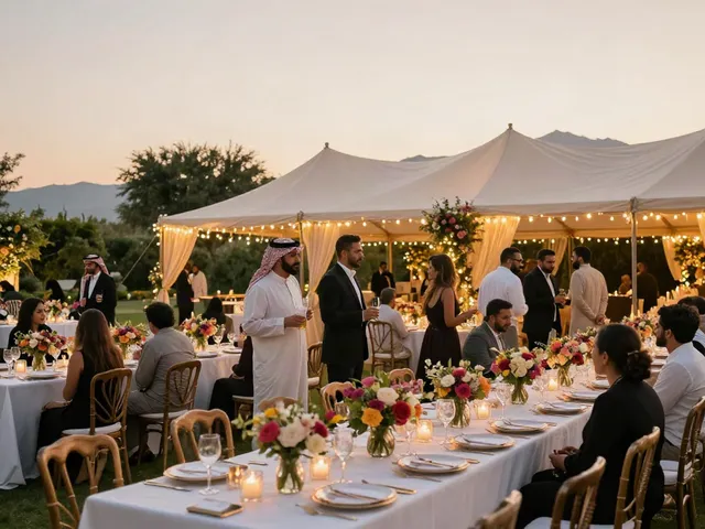 Event rental ksa - Elegant outdoor wedding setup showcasing premium rentals with decor and floral arrangements.