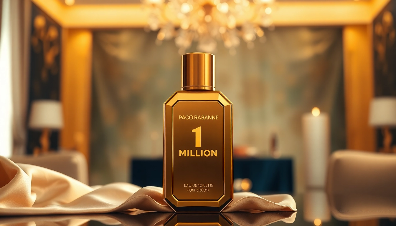 Showcase Paco Rabanne 1 Million 100ml Eau de Toilette bottle positioned elegantly against a luxurious backdrop.
