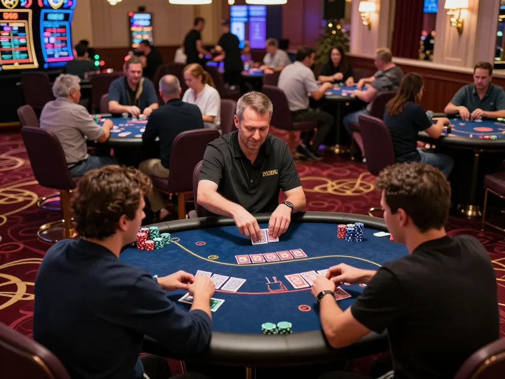 Engaged players at TV88 poker tables strategizing bets during an exciting game night.