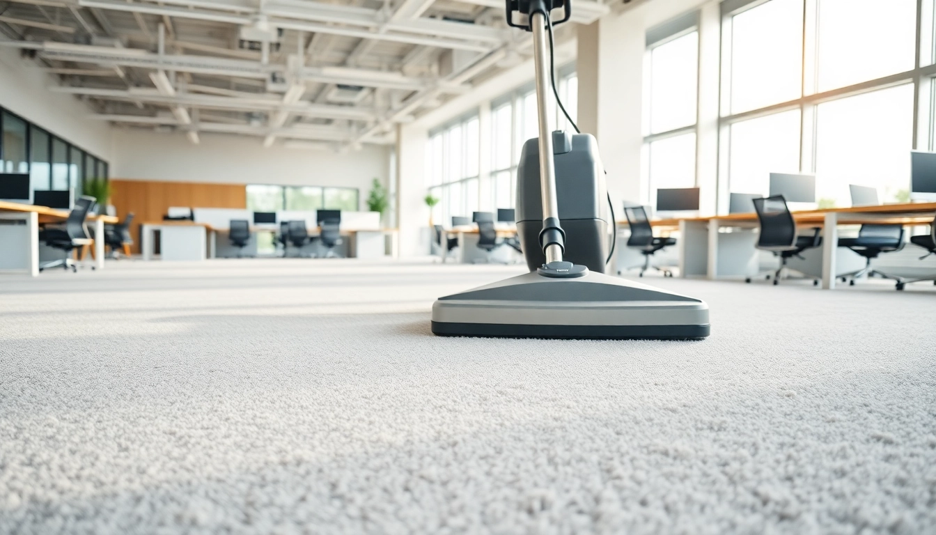 Efficient commercial carpet cleaners showcasing advanced cleaning machine in action.
