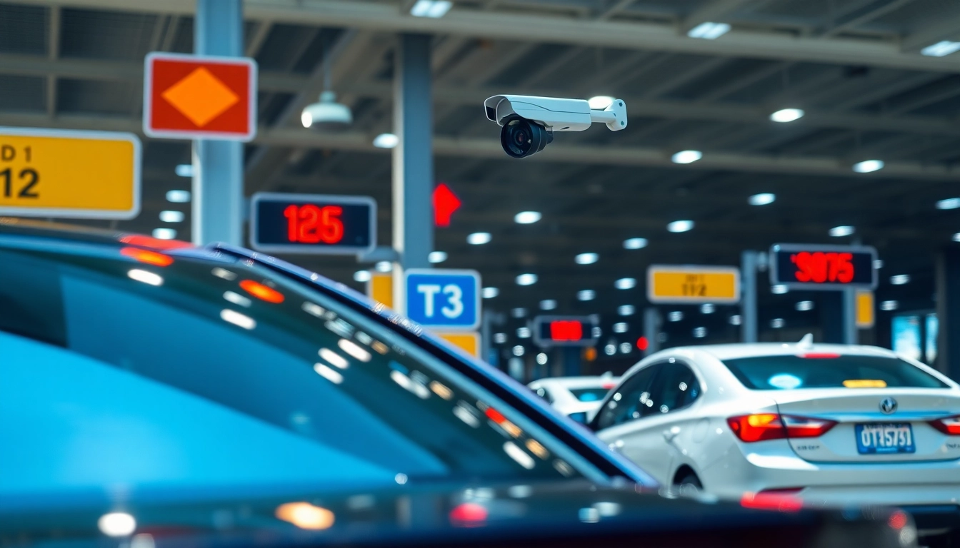 Automated license plate recognition in action, capturing vehicles at a traffic checkpoint.