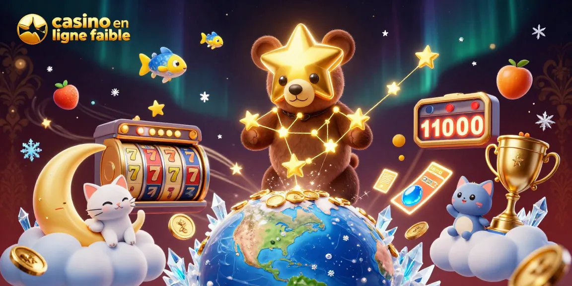 Jouer sur un casino en ligne fiable avec un ours constellation et des éléments de jeux captivants.