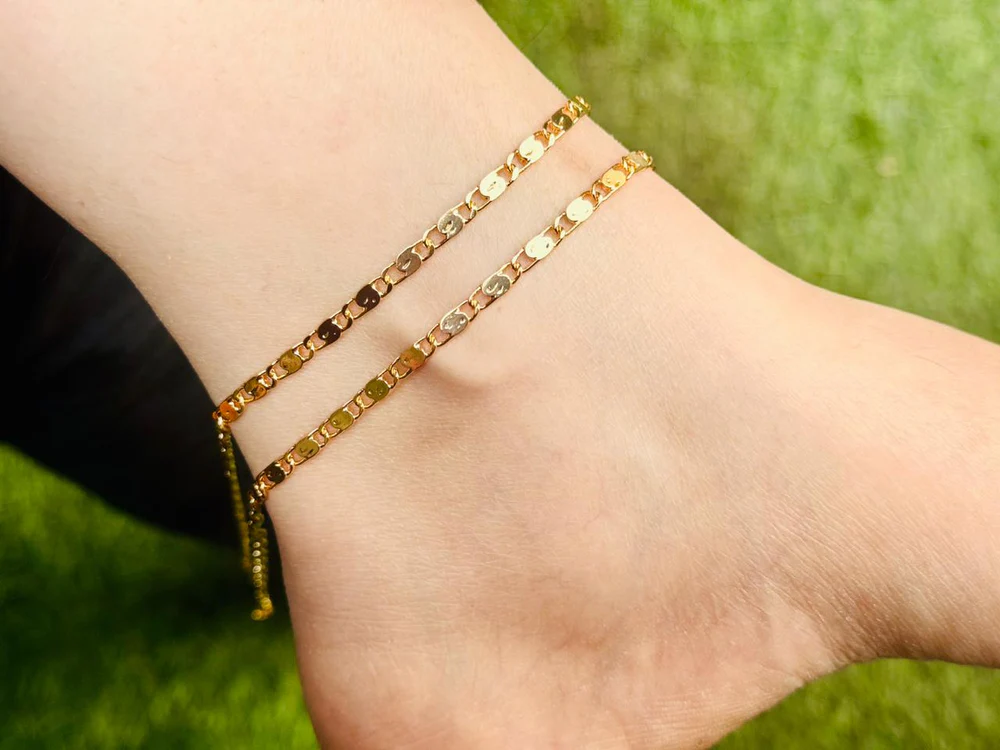 Elegant Gold Anklet for Women in 18ct Gold | Swiss Luxury by Cervin Blanc