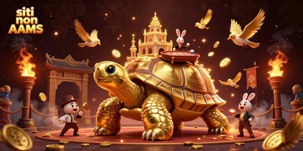 Vinci nei siti non AAMS con il tortoise d'oro e il dealer di carte in azione.
