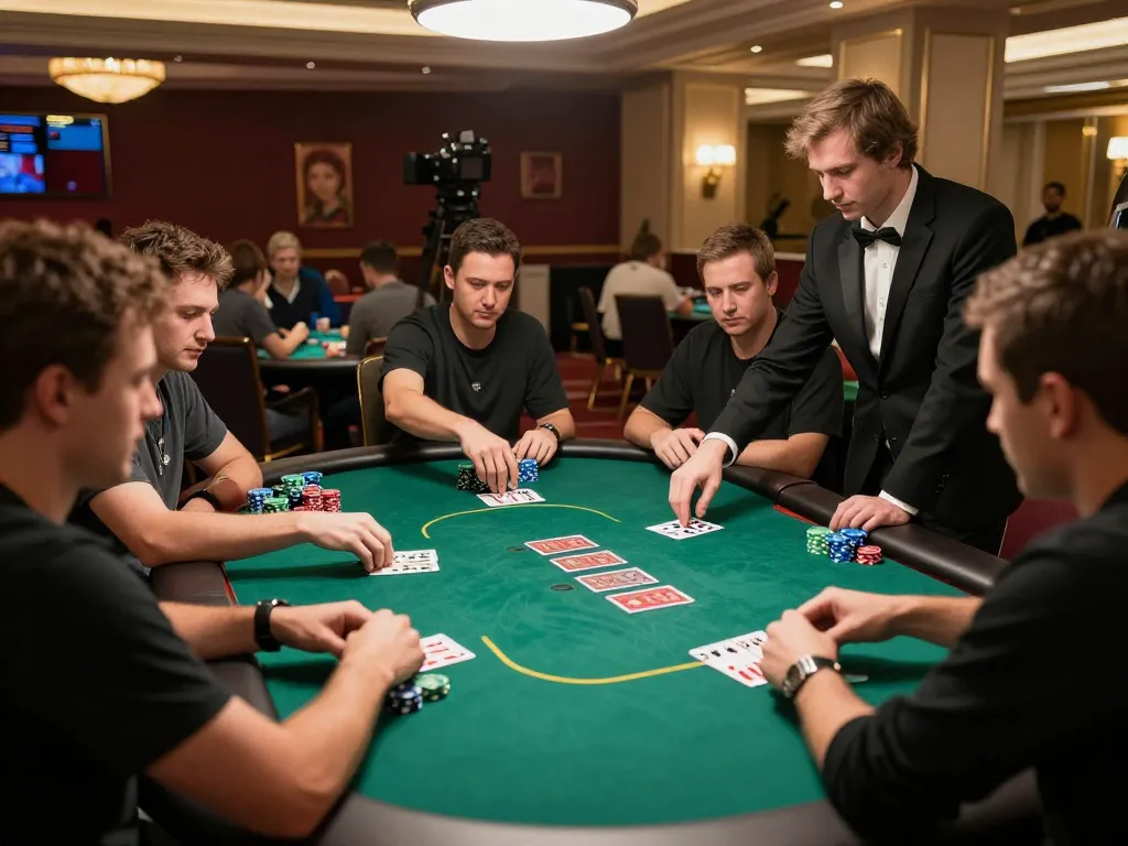 Kubet players engaged in thrilling poker gameplay at a luxury casino table.