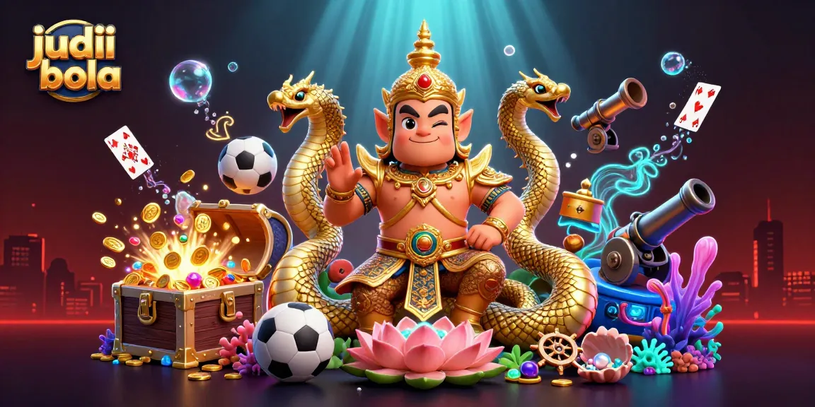 Engage with thrilling judi bola action featuring a guardian, Naga companions, and sports elements