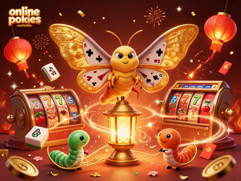 Win big at online pokies australia with vibrant casino scenes and festive elements.