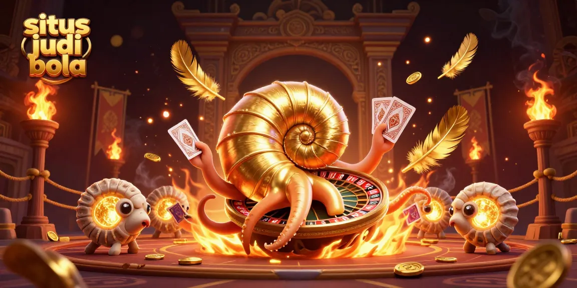 Engage in thrilling situs judi bola action with a giant nautilus and glowing ammonites