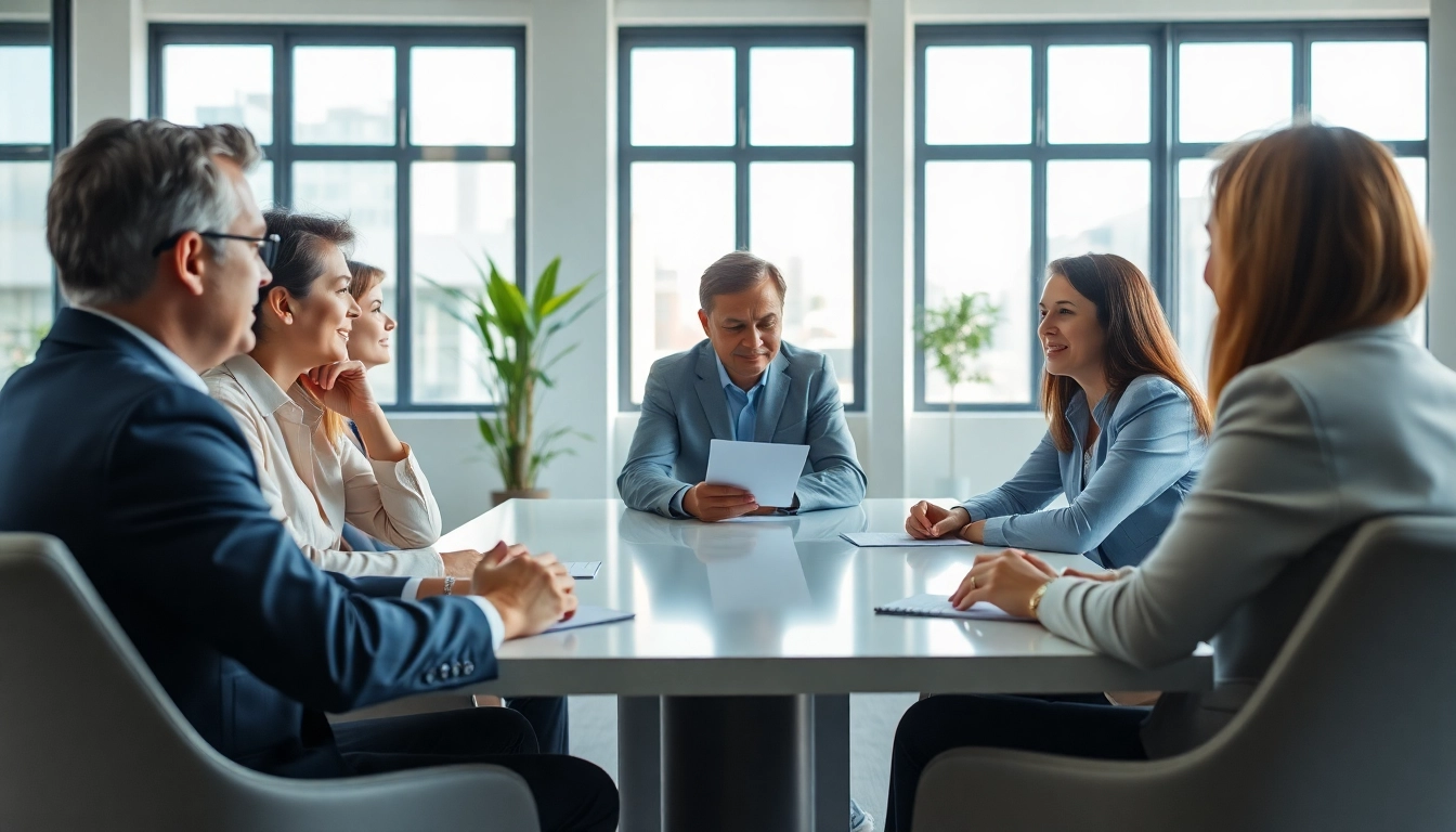 Consult a financial advisor Portsmouth va discussing investment strategies with clients.