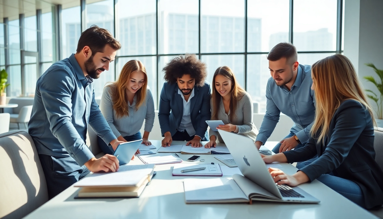Collaborative team engagement at https://valuesfirst.com with diverse professionals exchanging ideas.
