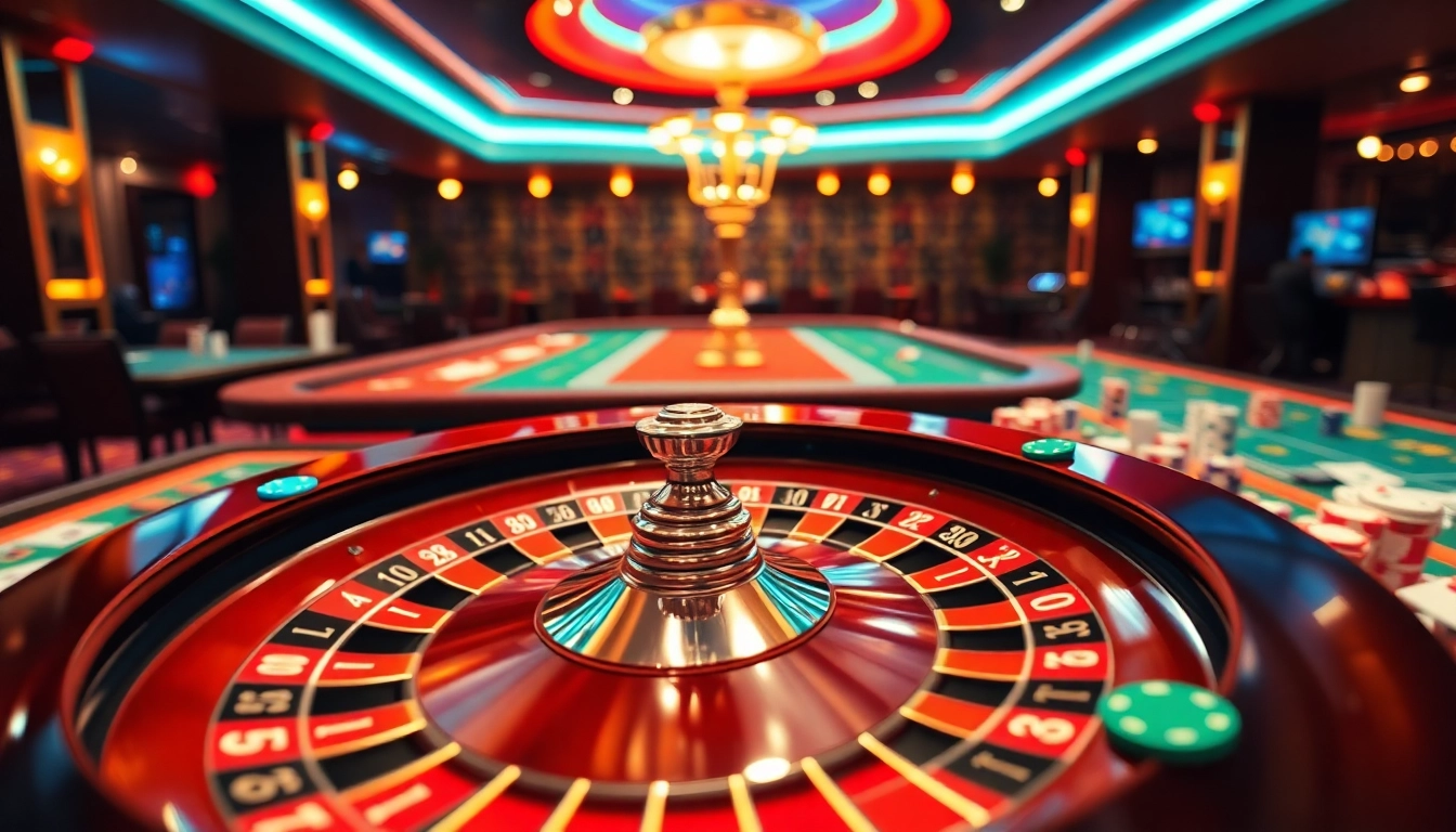 Mainkan bbni4d di meja roulette yang meriah dan penuh warna di kasino.