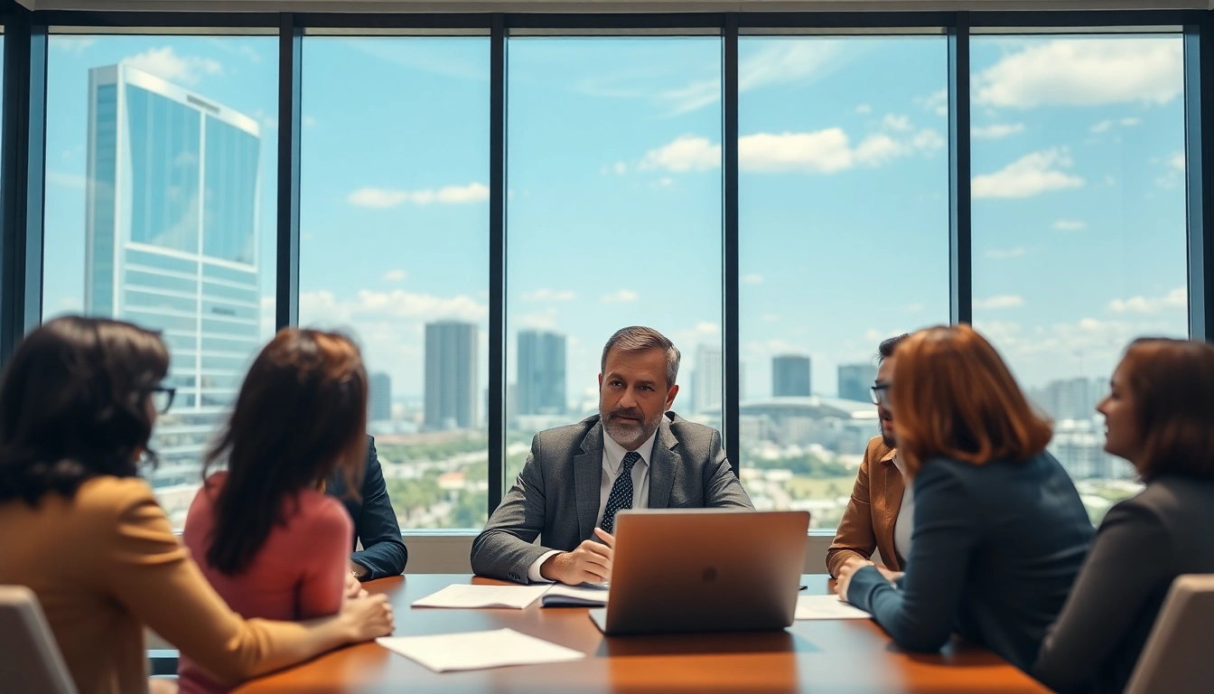 Consultation with an Orlando Injury Lawyer showcasing professionalism and trust in a bright office.