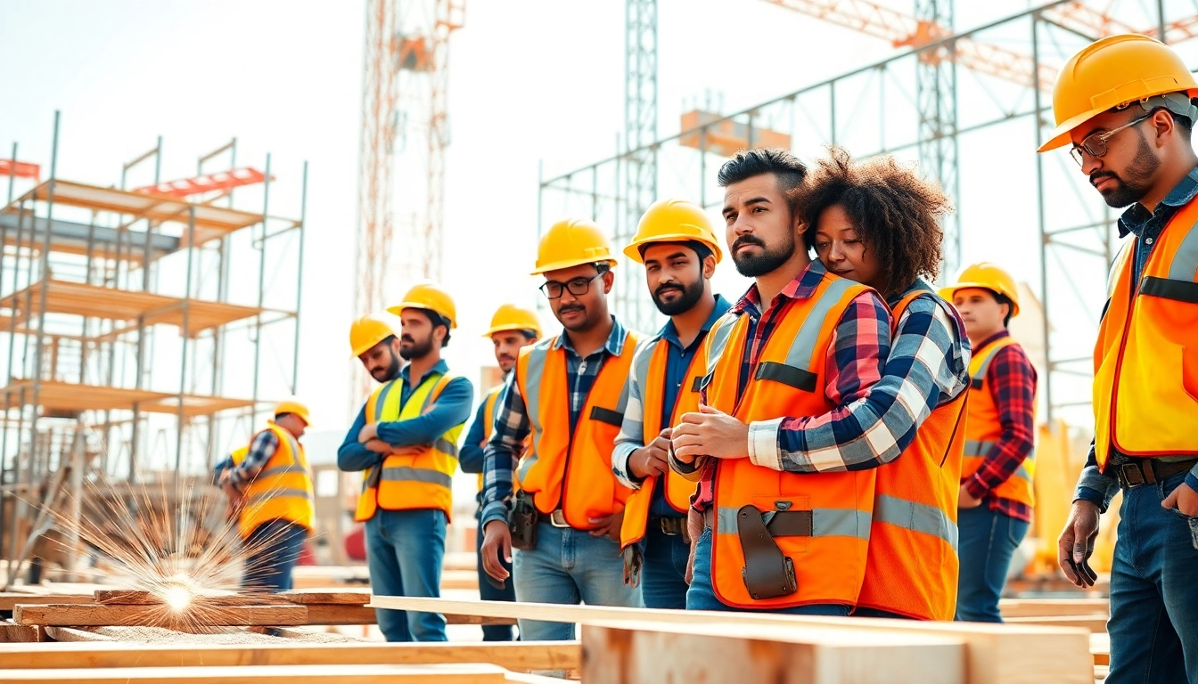 Showcase of construction apprenticeships carolinas featuring diverse individuals working on-site.