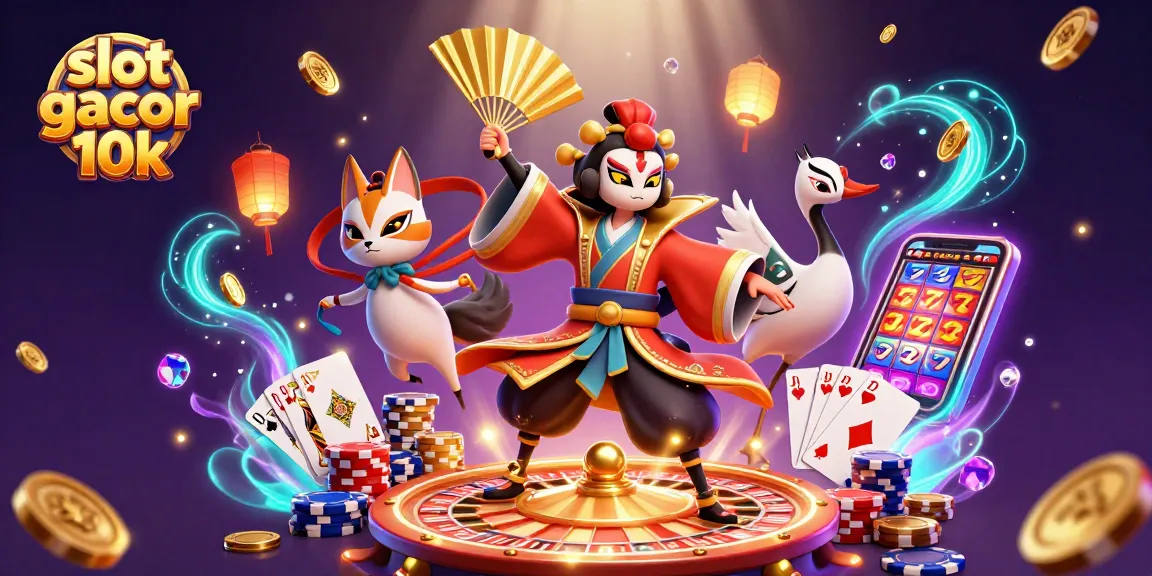 Experience winning excitement with slot gacor 10k in a vibrant casino illustration.
