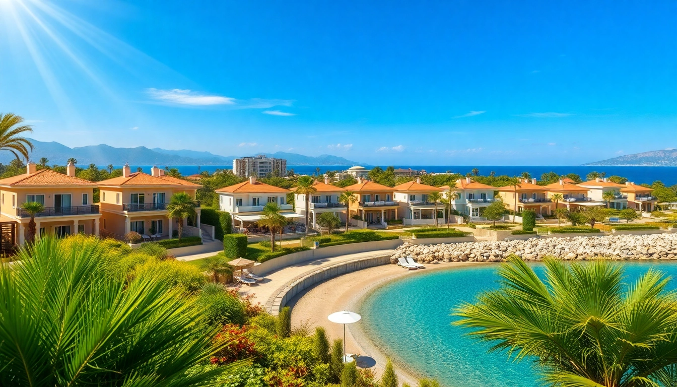 Stunning view of properties for sale in Alanya showcasing luxurious villas and coastal scenery.