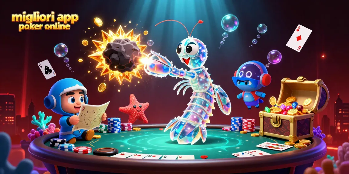Giocare a poker con le migliori app poker online: un galattico gambero samurai nel divertimento subacqueo.