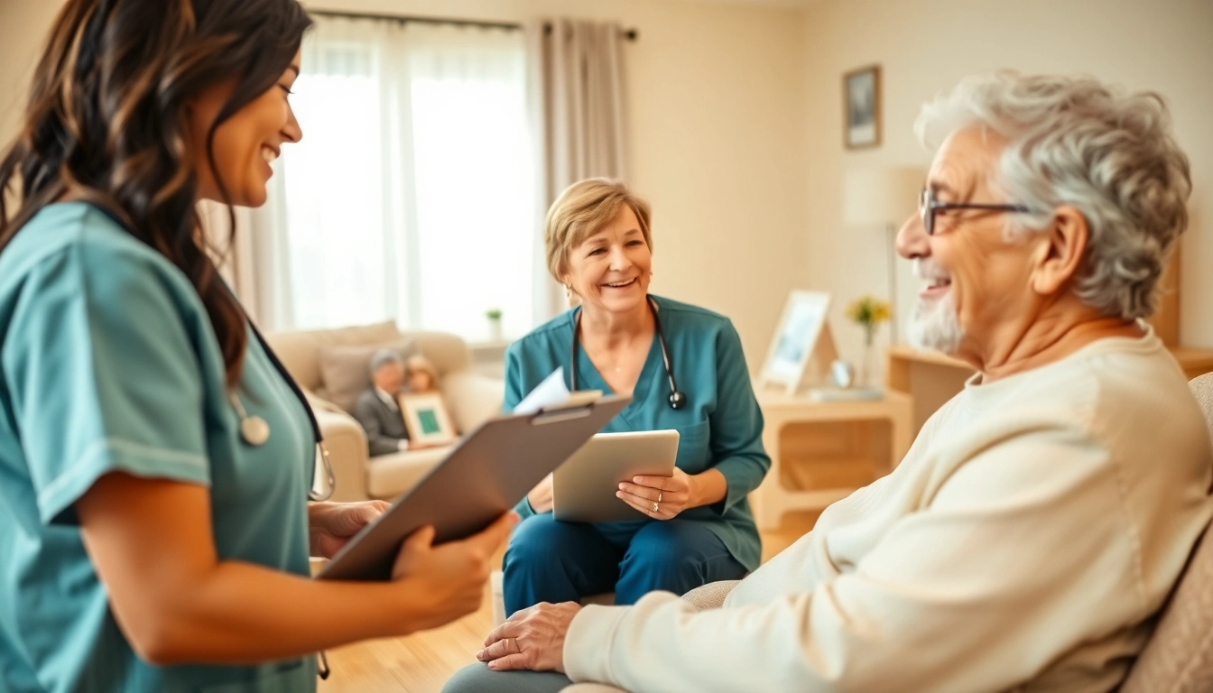 Experience at home health care services near me with a caregiver and a patient in a cozy living room.