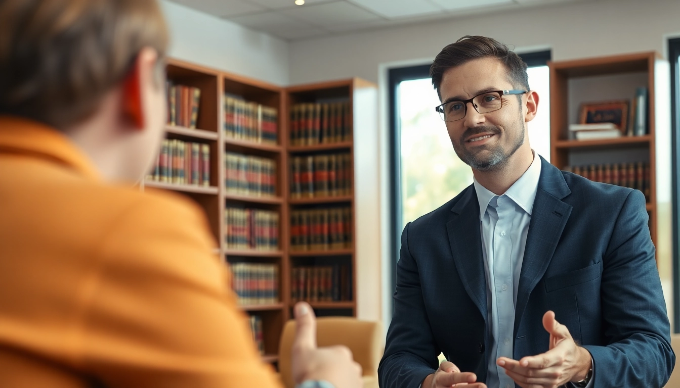 Engaging San Antonio truck accident lawyer consulting with a client in a professional setting.