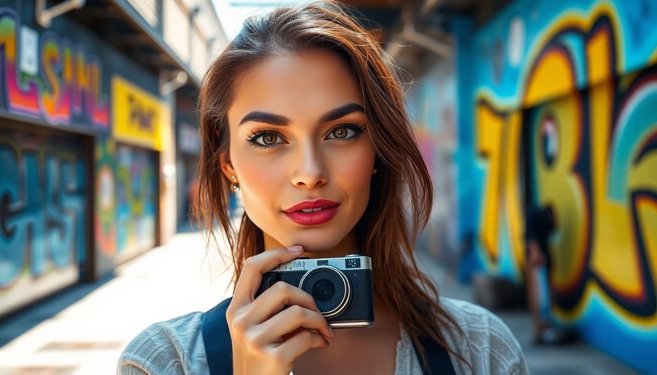 Ritratto Fotografico di un modello in un setting urbano vibrante e accattivante.
