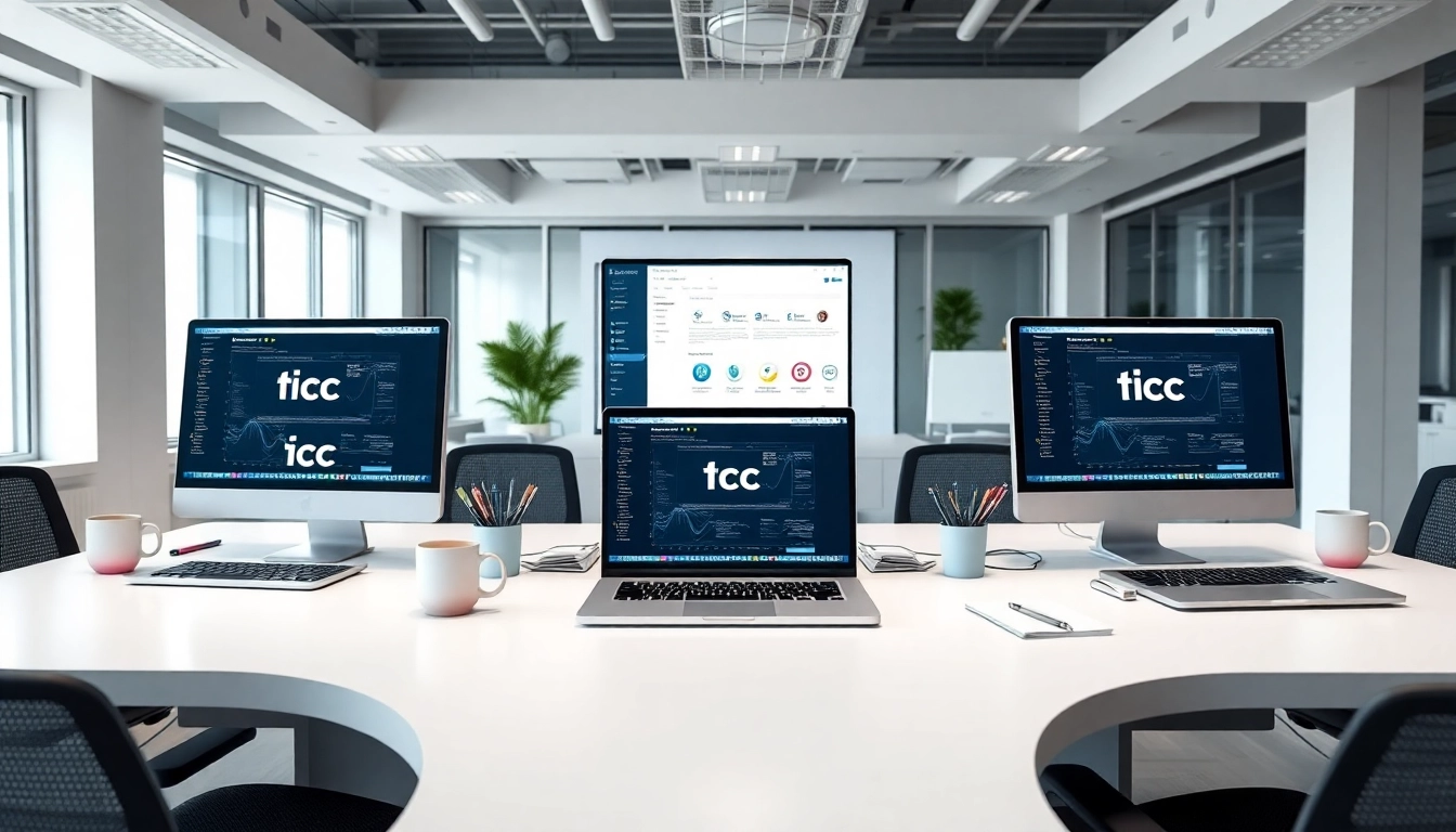 Enhance productivity with the 1cplatform in a modern digital workspace featuring technology.