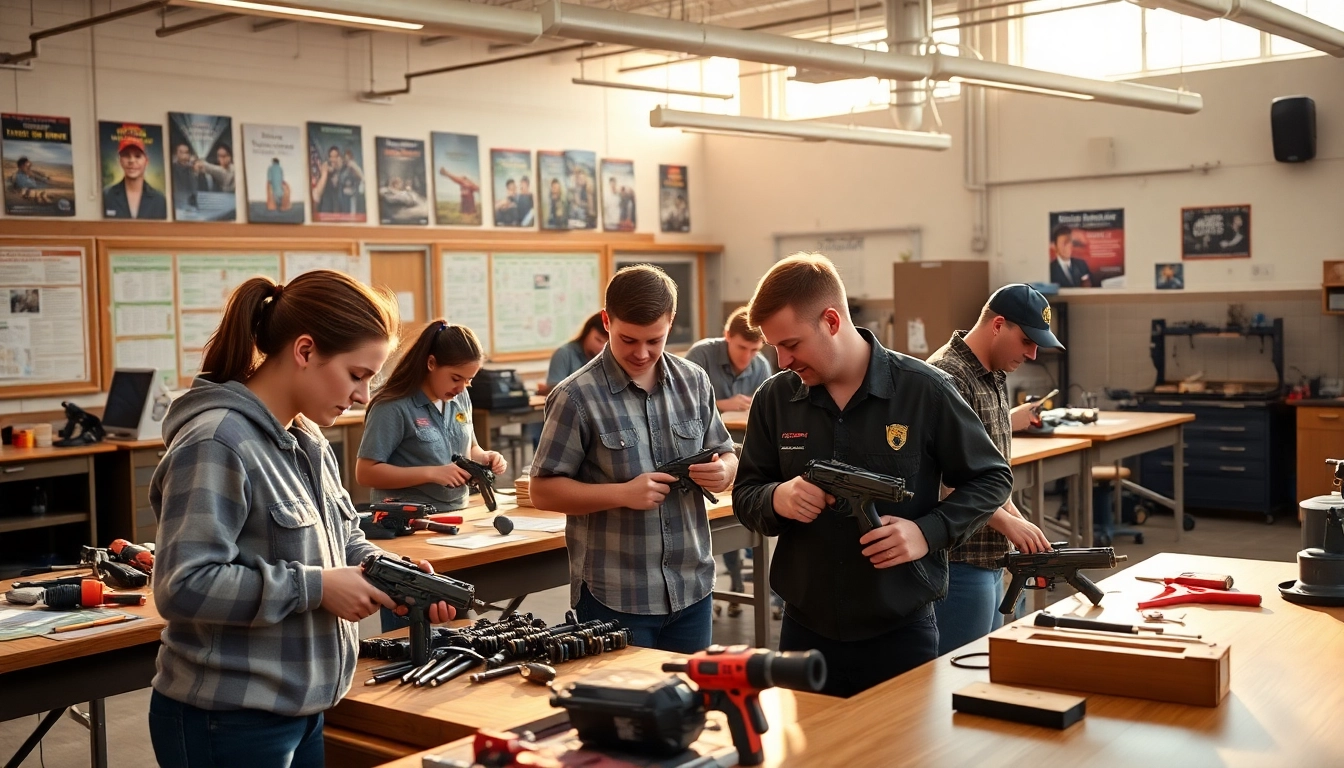 Students learning at Trade School knoxville Tn with hands-on equipment.