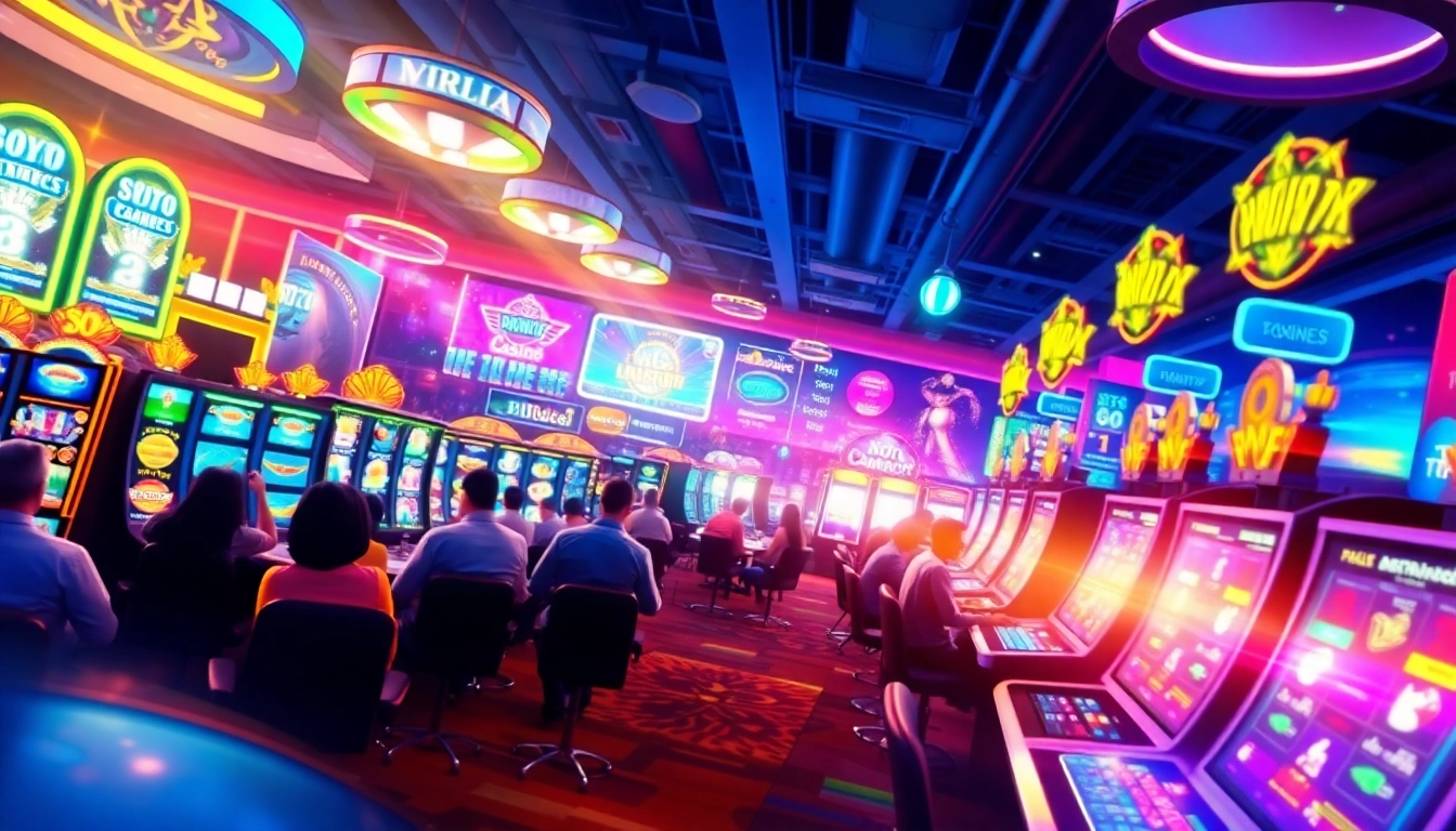 Engaging scene at Non gamstop Casino Uk showcasing players enjoying various games.