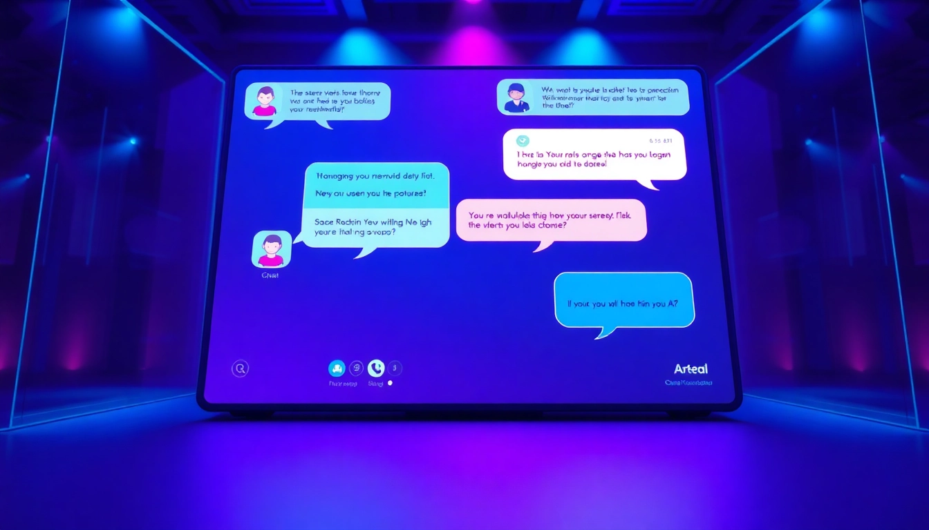 Engaging scene of ai sex chat free with modern digital chat interface and AI characters.
