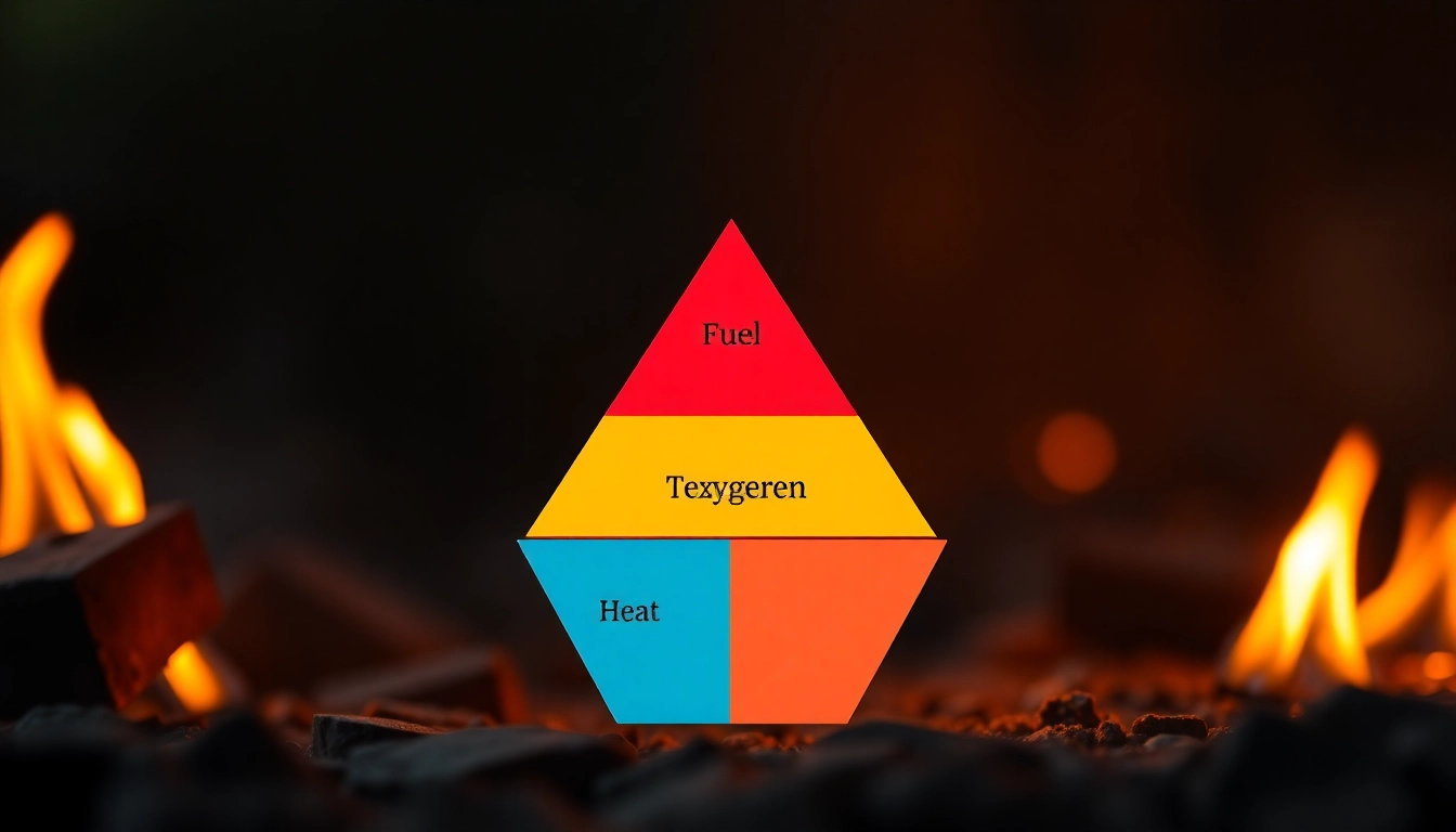 Illustrative diagram of the fire tetrahedron showcasing its four essential components.