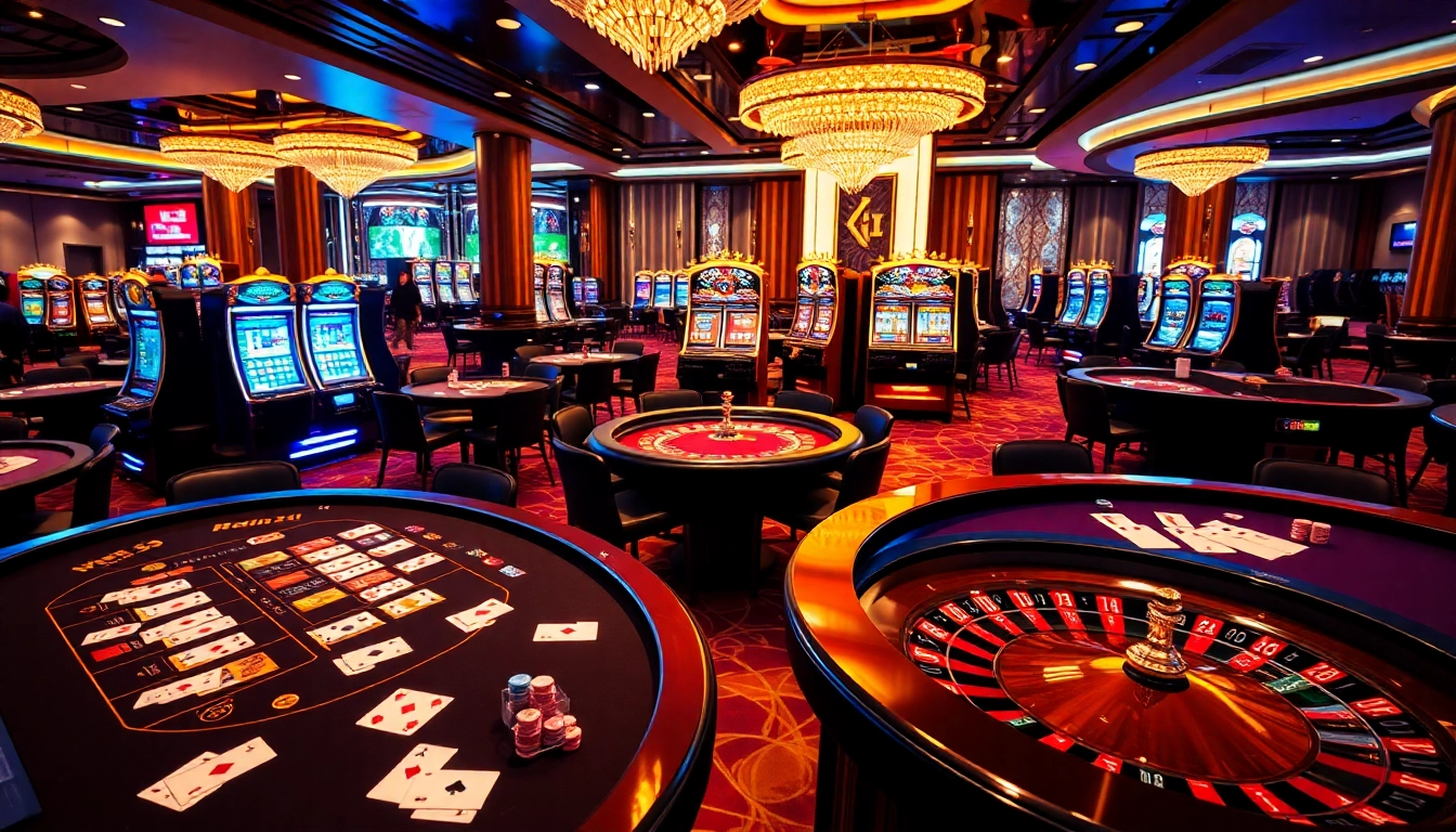 Kjc solutions presenting an exciting casino atmosphere filled with engaging table games and vibrant slot machines for thrilling experiences.