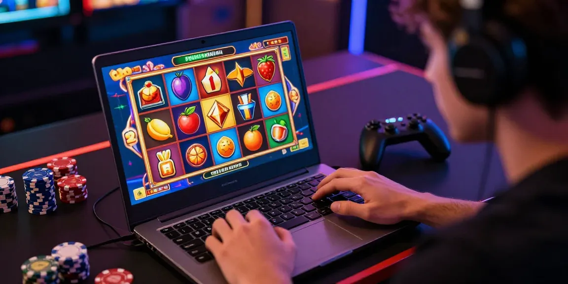 Pengalaman seru bermain slot 2026 di laptop dengan grafik warna-warni dan simbol keberuntungan, menjadikan pengalaman bermain slot semakin menarik.