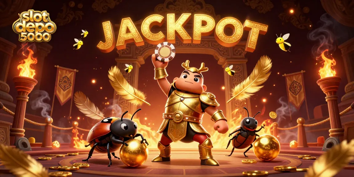 Experience the thrill of winning with slot depo 5000 in this exciting 3D illustration featuring vibrant characters and dynamic casino elements.