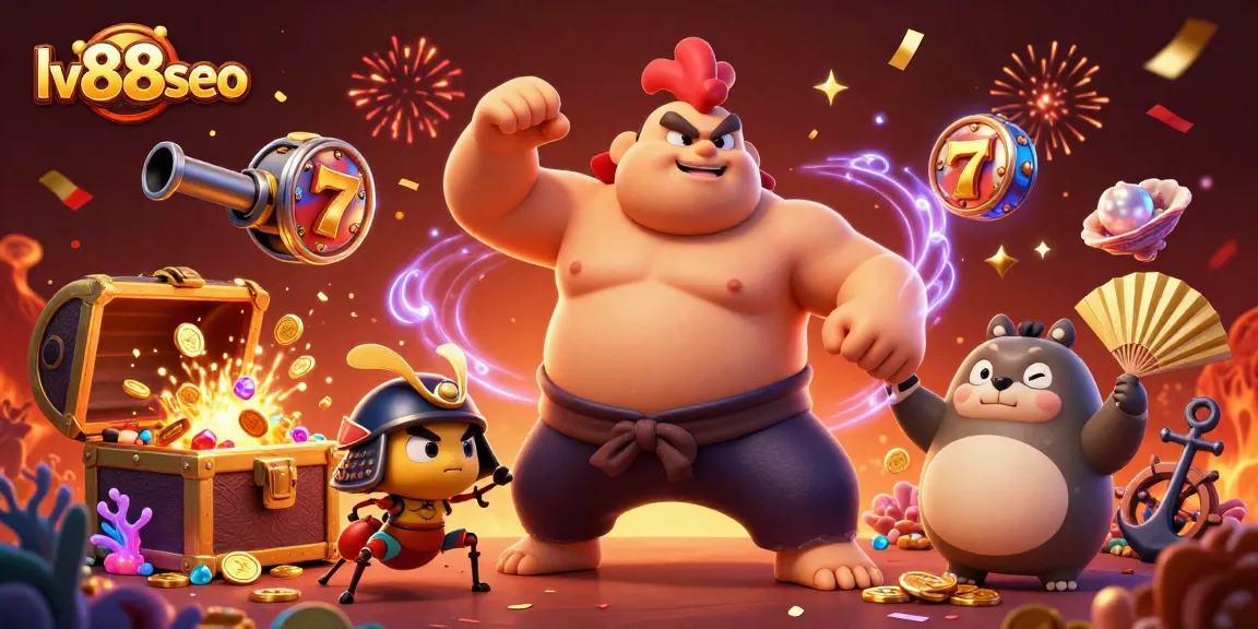 Experience thrilling casino adventures at lv88seo with vibrant gaming characters and festive action.
