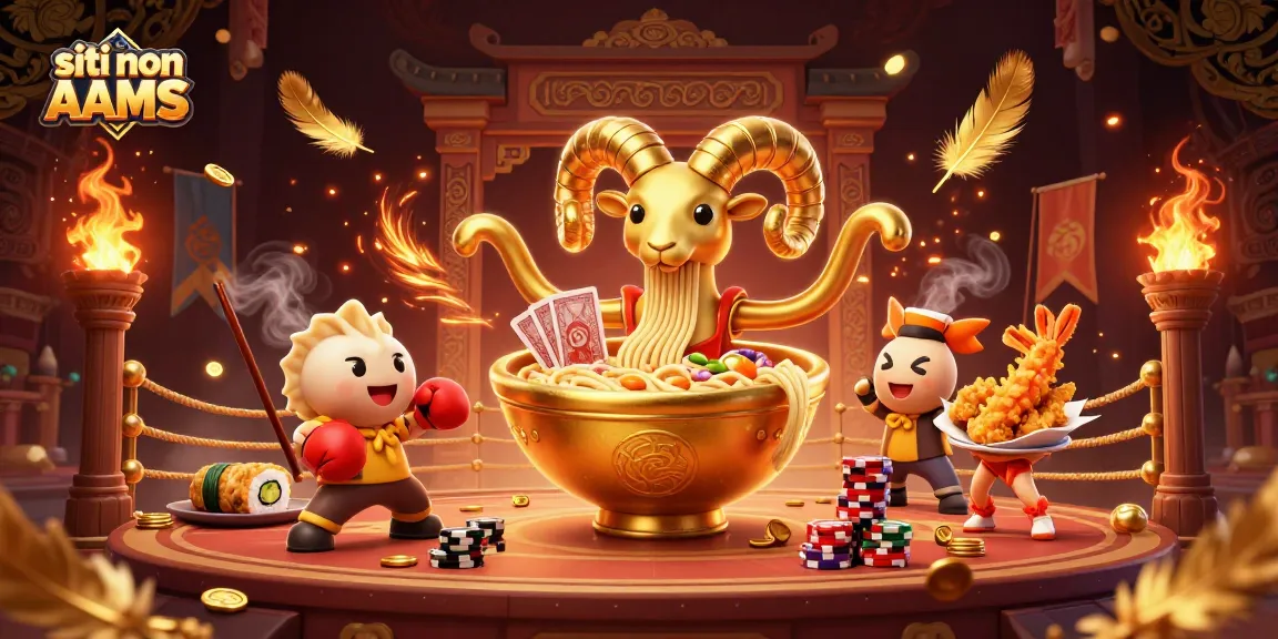 Immagine di un delirante casino non AAMS con personaggi giocosi che distribuiscono carte e chip.
